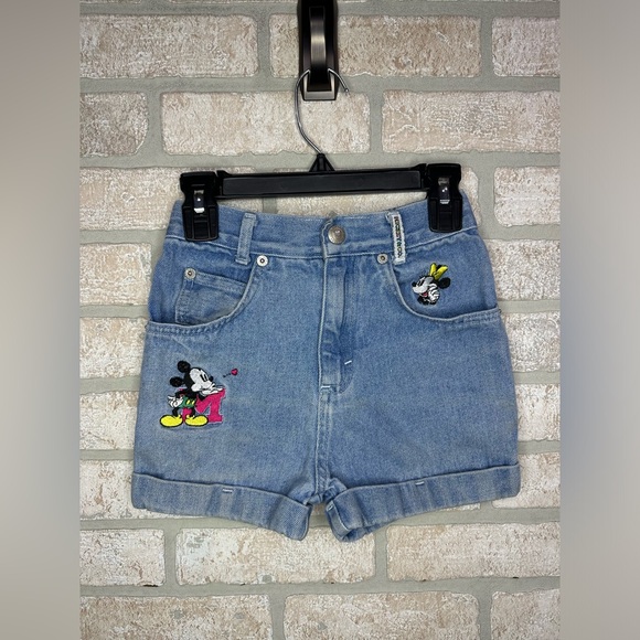 Vintage 90’s Kids Mickey & Co Embroidered Denim Shorts - 0276 - Picture 1 of 10